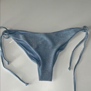 PHAX SWIM Adjustable Side -tie bikini bottom Sparkly Blue Size XL
